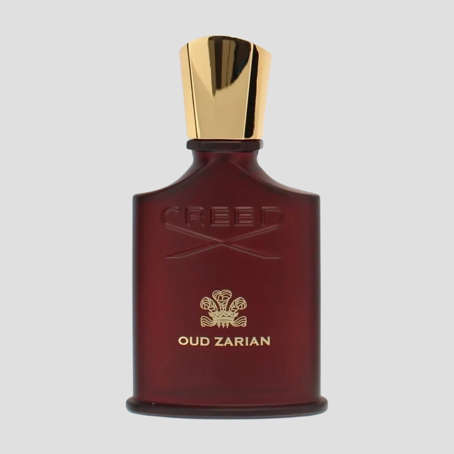 Creed Oud Zarian bottle on a light grey background