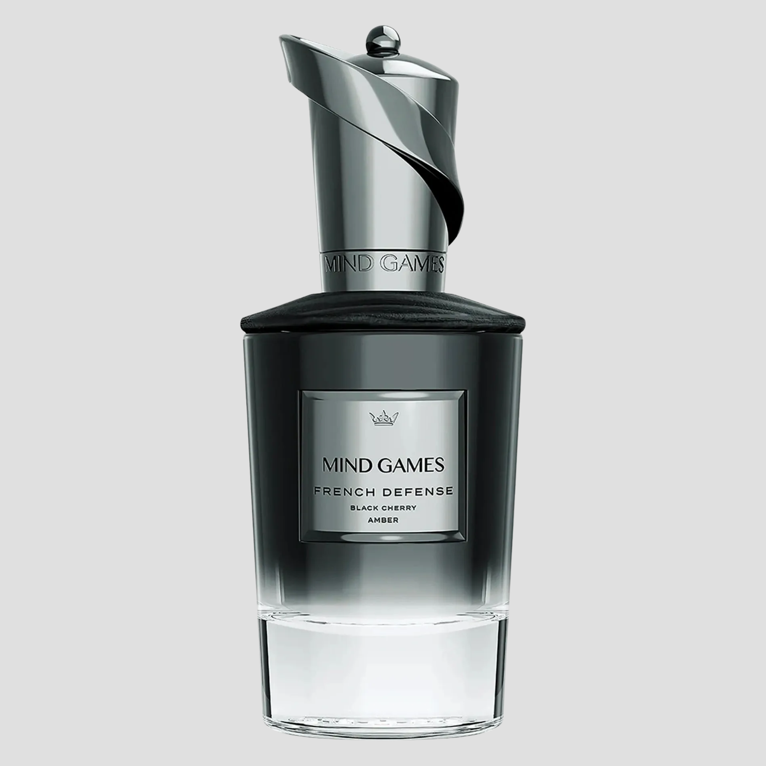 Perfume bottle labeled 'Mind Games' on a white background